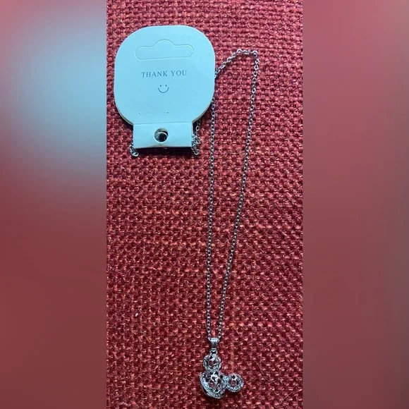 Elegant 925 Sterling Silver Mickey Pendant Necklace - Picture 5 of 5